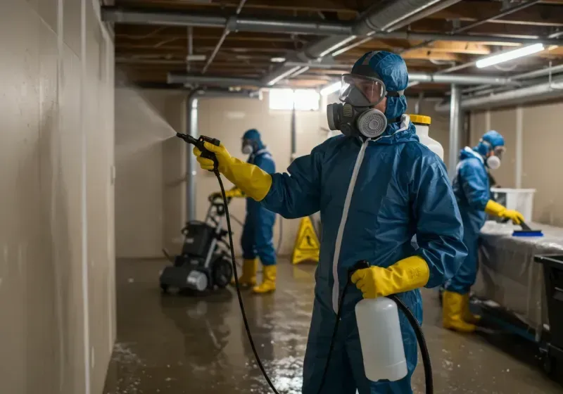 Basement Sanitization and Antimicrobial Treatment process in Queens Village, NY